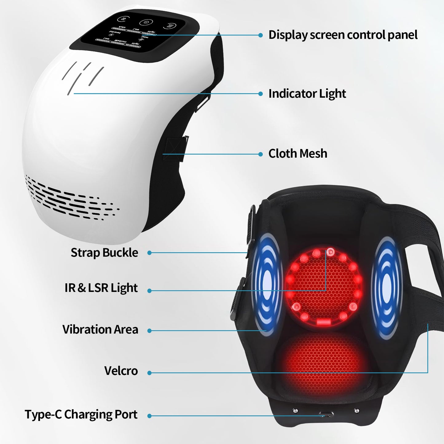 Intelligent Knee Massager – Wireless Relief with Adjustable Heat and Vibration